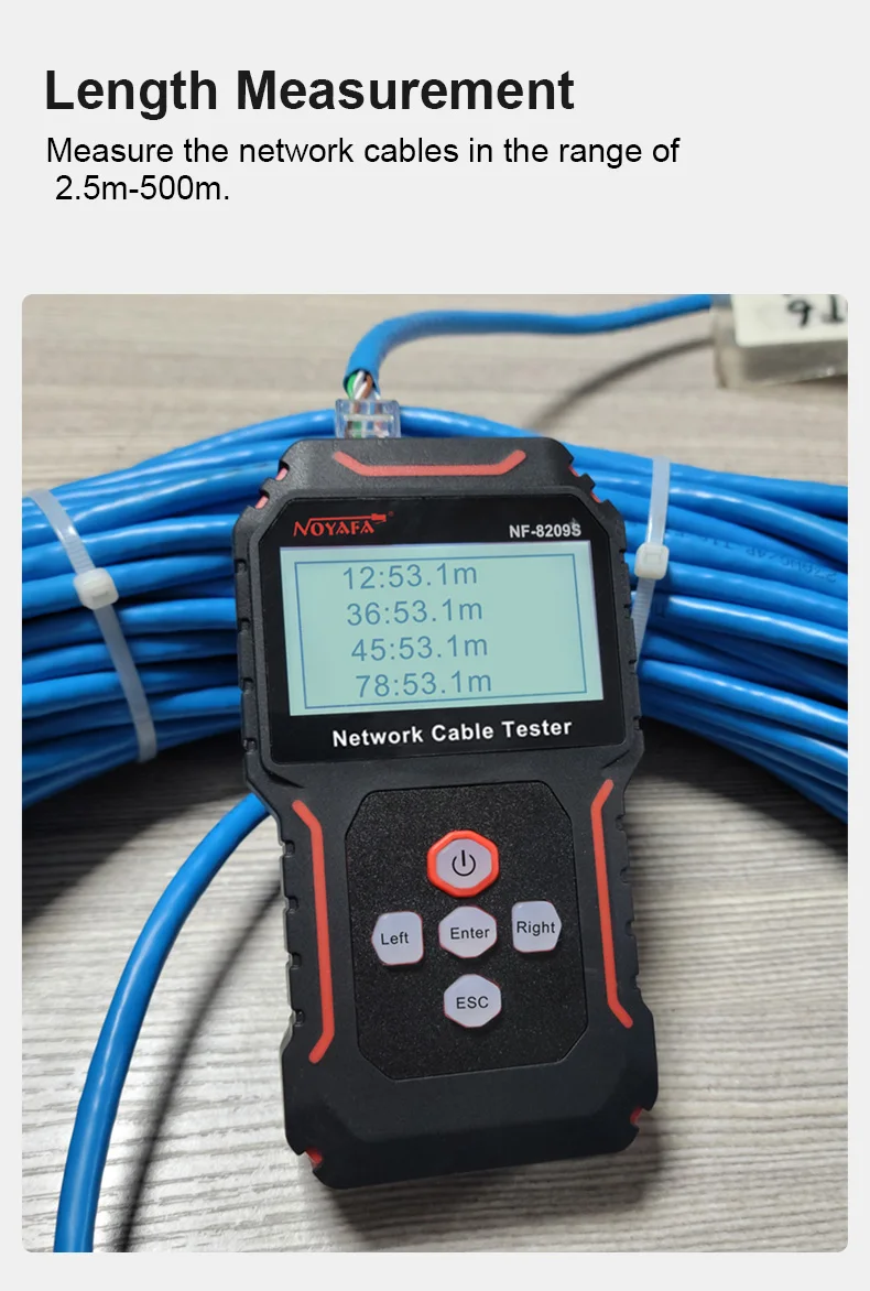 NOYAFA-Rede Cable Tracker, NF-8209S, Lan Medida Tester,