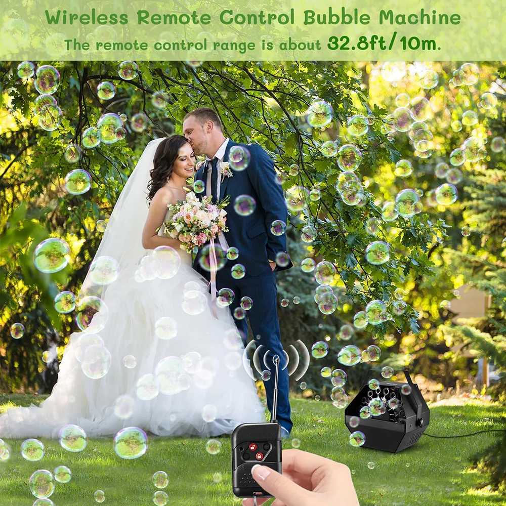 RGB LED Bubble Machine with Remote Control for Weddings Festivals DJ Parties Bubble Machine Automatic New Model Bubble Machine