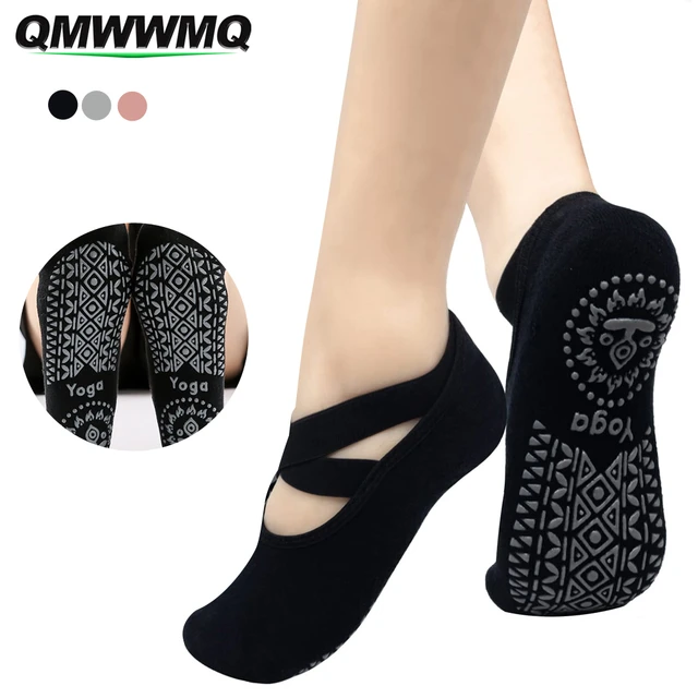 1Pair Non Slip Yoga Socks with Grip, Toeless Anti-Skid Pilates, Barre,  Ballet, Bikram Workout Socks Shoes with Grips - AliExpress