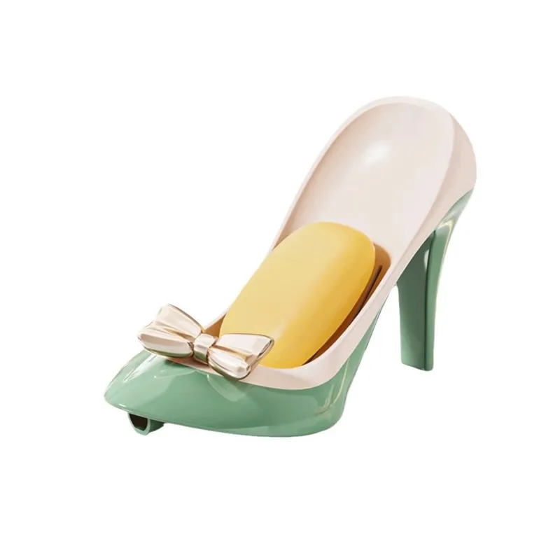 1PC Soap Dish, Personalized High Heels Non-punching, Draining Home Bathroom Toilet Suction Cup Soap Box Shelf 4