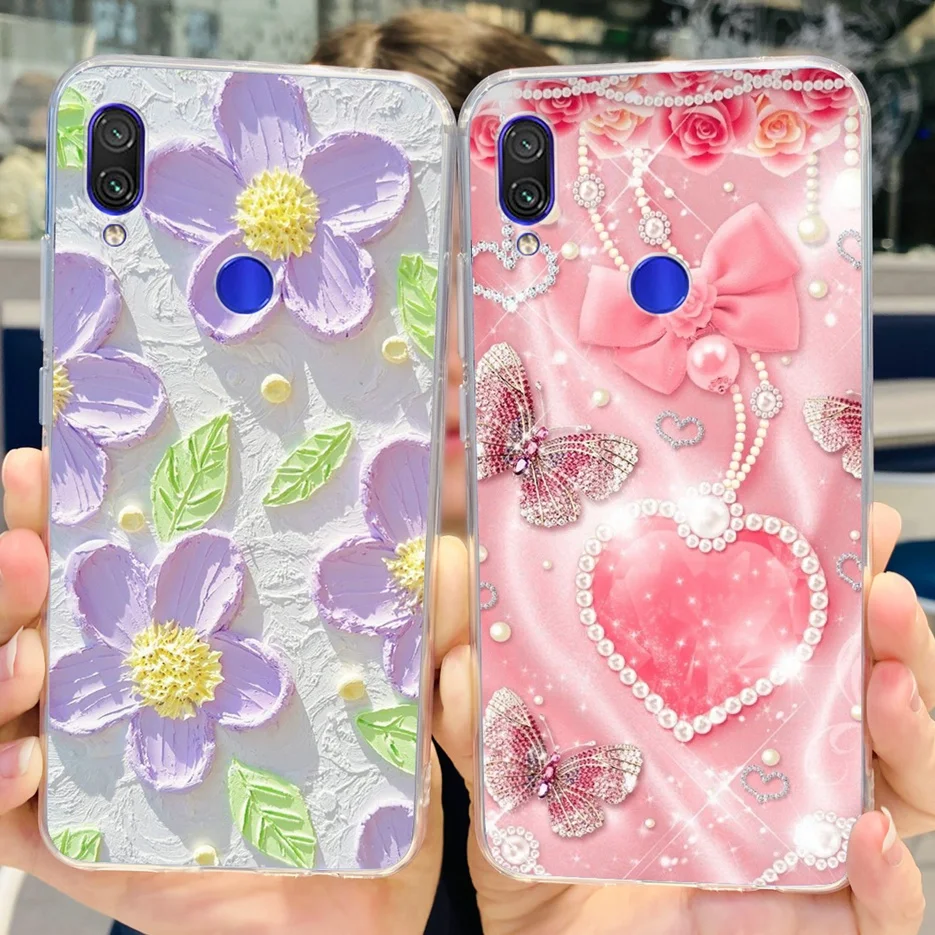 Fashionable Clear Silicone TPU Phone Case - Painted Design Cover