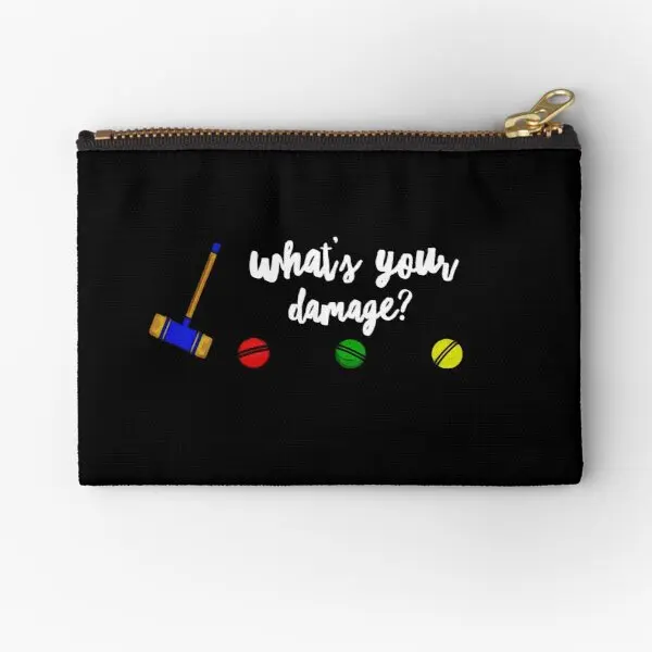 

Whats Your Damage Zipper Pouches Pocket Storage Money Men Cosmetic Coin Key Pure Wallet Bag Women Socks Panties Packaging