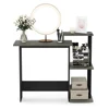 Table Computer Desk Efficient Home 15.6 in X 39.6 in X 33.6 in Composite Wood Portable Computer Desk Room Desks French Oak/Black 6