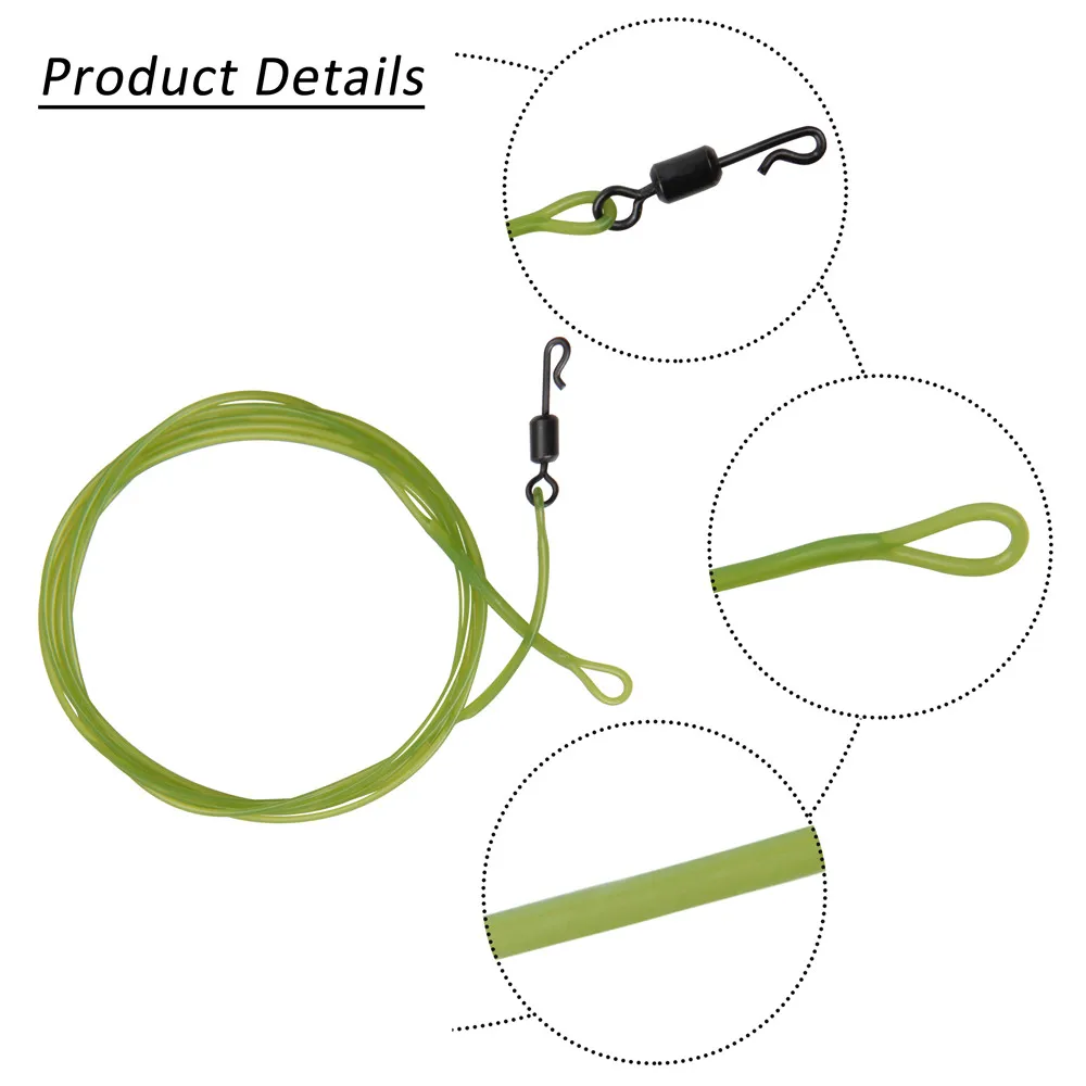 Carp Fishing Leader Line 1M 40LB Fluorocarbon line with Quick Change Swivel wire leader fishing line fishing tackle
