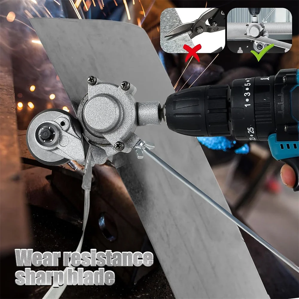 Handheld electric drill converted to sheet metal cutter Handheld electric drill converted  metal sheet cutting cutter 4