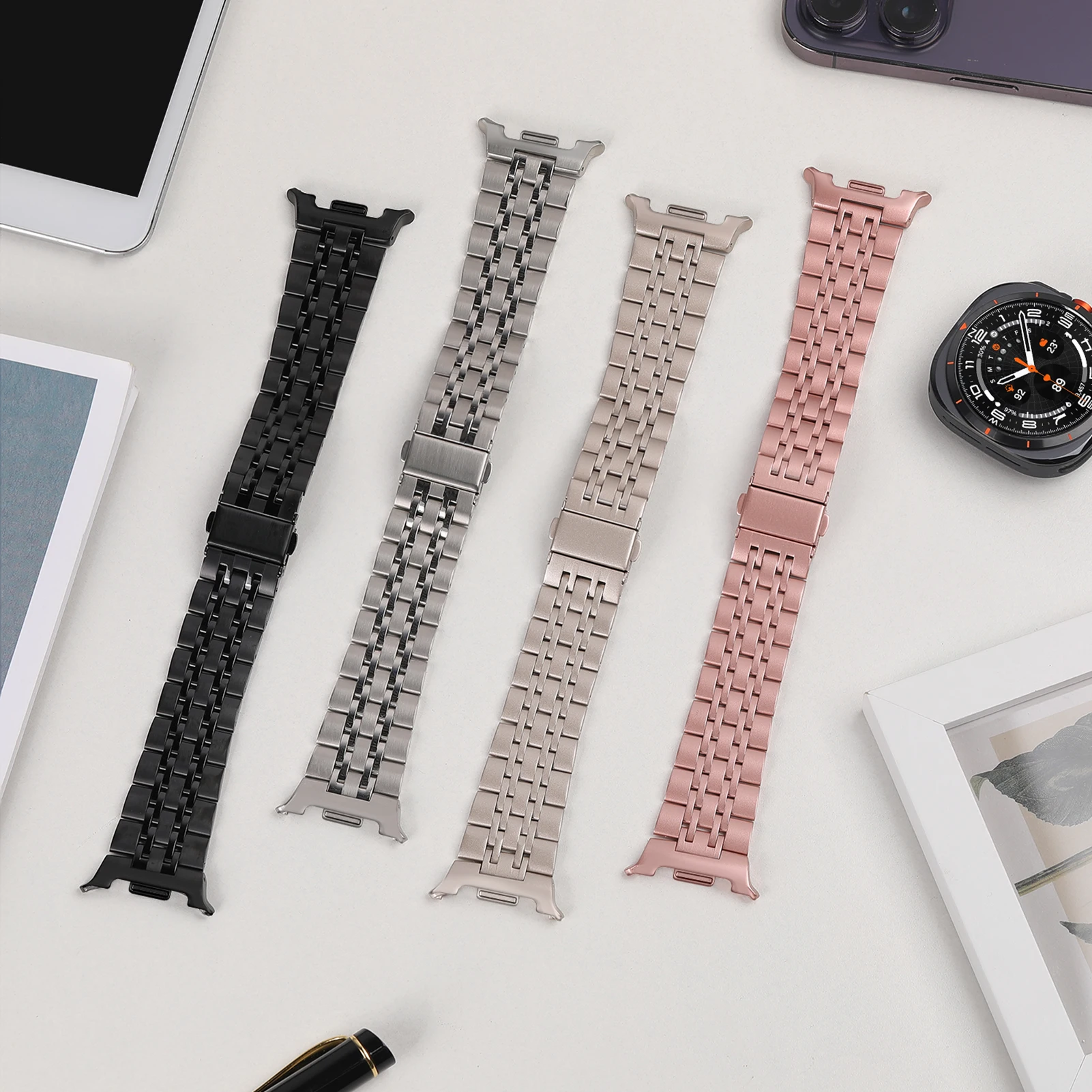 Elegant Stainless Steel Metal Link Bracelet Band Strap – Premium Quality Watch Accessory