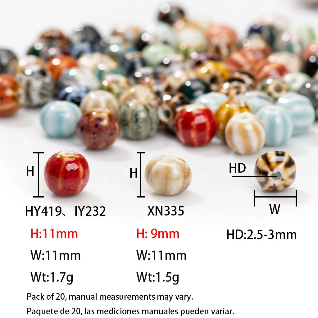 11# 20pcs Watermelon Shape Quality Ceramic beads porcelain China Specail Ceramic Beads #HY414