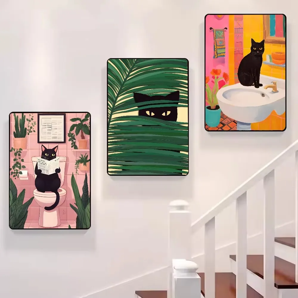 Funny Black Cat Canvas Art 2