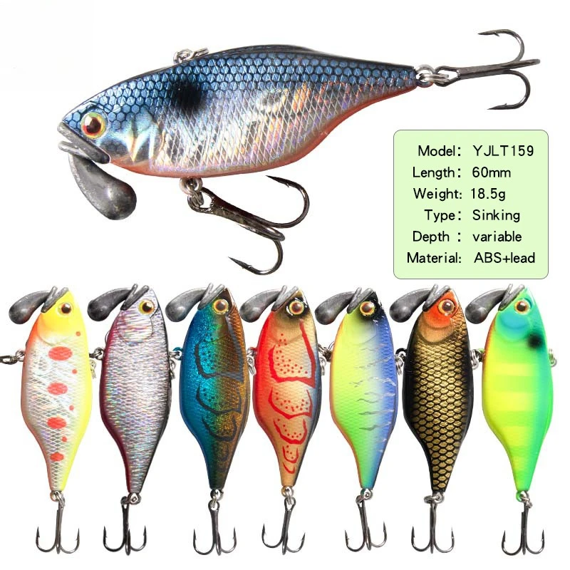 Japanisches Design Sinking Minnow 60mm 18,5g VIB Wobbler Variabler Angelköder Isca Artificial Plastik-Hartköder Crankbait Angeln