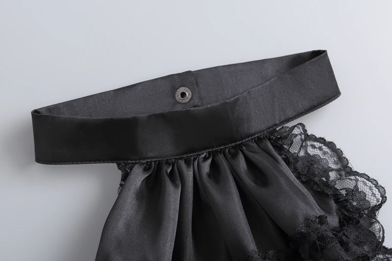 Gericht Abnehmbare Spitze Rüschen Gefälschte Kragen Layered Neck Kragen Party Kleid Dekorative Krawatte Cosplay Requisiten Zubehör – Detail 12