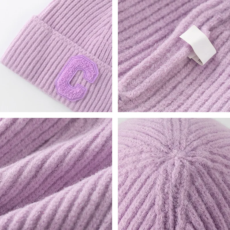 Korean Simple Letter Knitted Hat Autumn and Winter Warm Cap Anti Cold Skate Ski Snowboard Outdoor Sports for Men Women