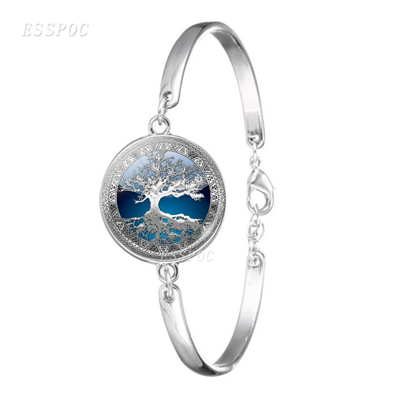 Life Tree Art Handmade Bracelet Glass Cabochon Dome Jewelry Tree of Life Simple Style DIY Paintings Bangle Women Traveler Gift bracelet jewelry