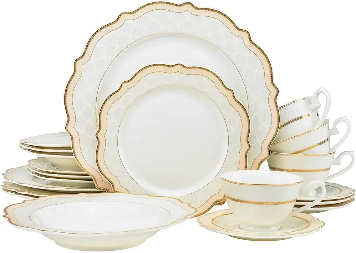 Ceramic Tableware Set 57-pc Banquet Dinnerware Set Luxury Bone China Tableware Intended For Everyday Or Entertaining Use