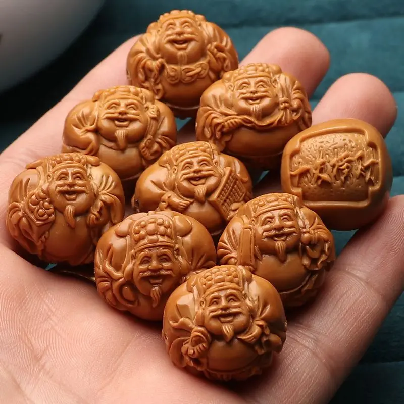 

Large Seeds God of Olive Nut Wealth Comes from Every Direction Bracelet Hand Carved Crafts Great Fortune Gift M