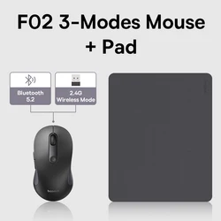Enhanced Ergonomic Wireless Bluetooth Mouse with 7 Silent Buttons and Adjustable DPI (Black with Pad Set)