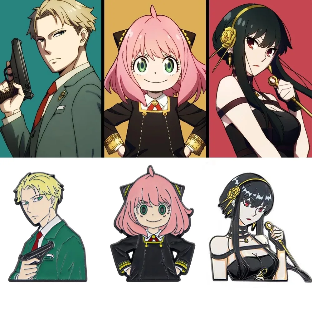 

Anime SPY X FAMILY Cosplay Prop Cartoon Loyor Anya Yor Metal Jewelry Brooch