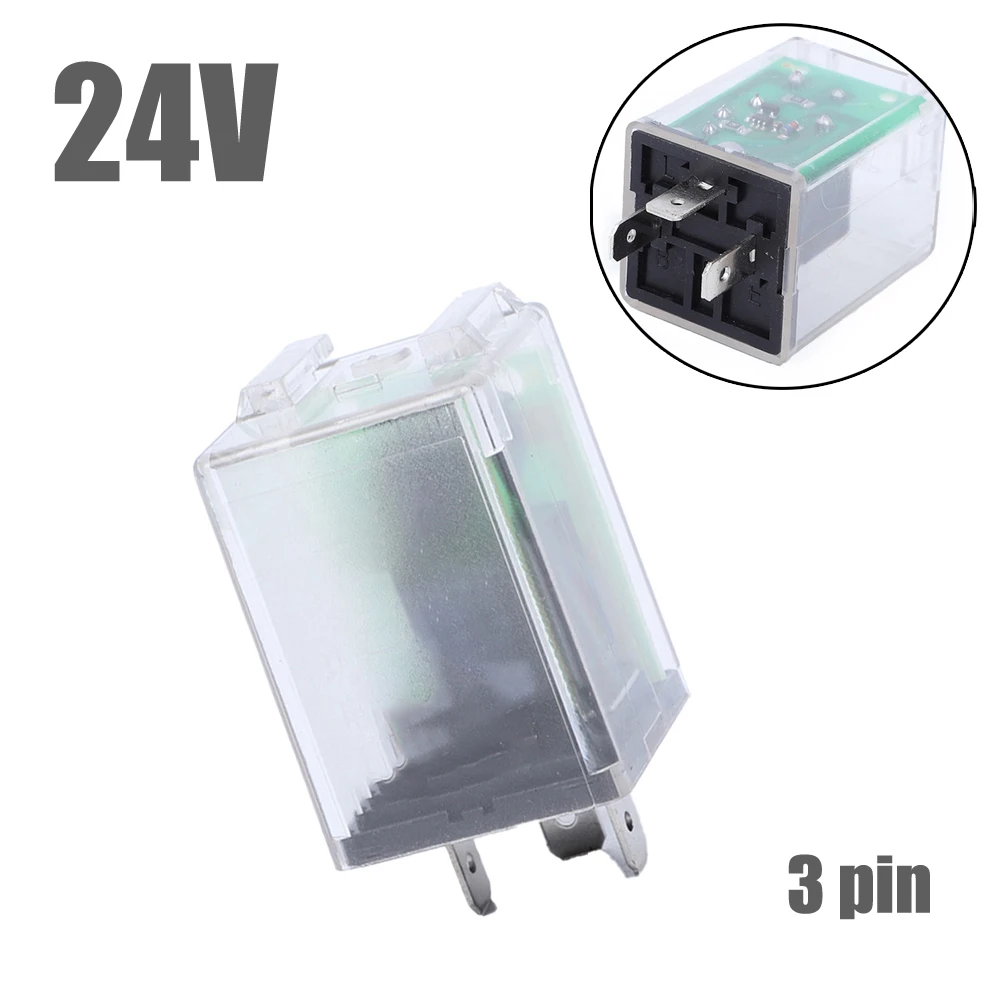 

LED Flasher Relay Accessory DC 24V 180W 3Pin Indicator Modified Plastic & Metal Turn Signal Durable High Quality