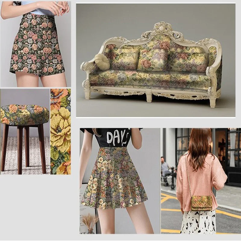 Exquisite Vintage Yarn-Dyed Jacquard Fabric for DIY Home and Fashion Projects