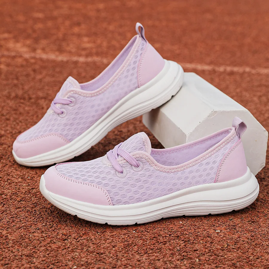 Shoes Woman 2024 Trend Summer Casual Mesh Light Soft Lazy Silp On Breathable Women Sneakers Flats Platform Sport Ladies Trainers