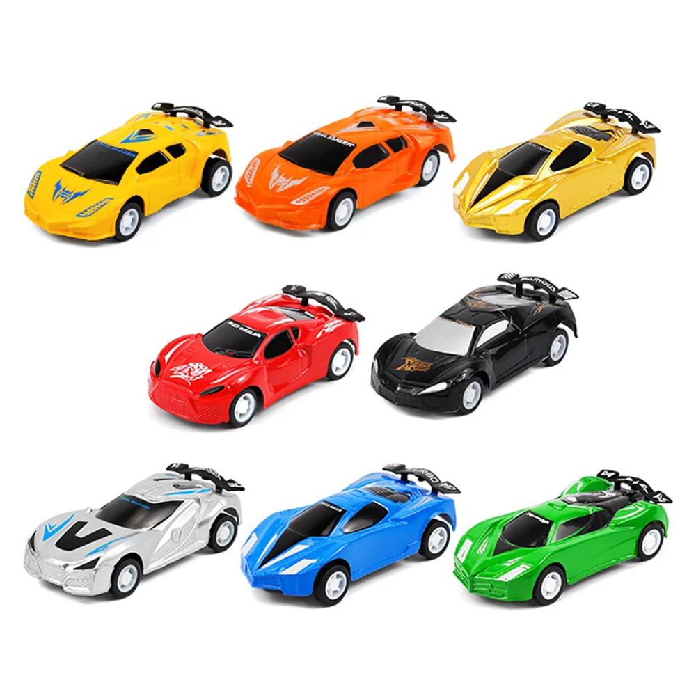 8Pcs/lot Children Mini Pull Back Car Toys Baby Cartoon Racing Bus