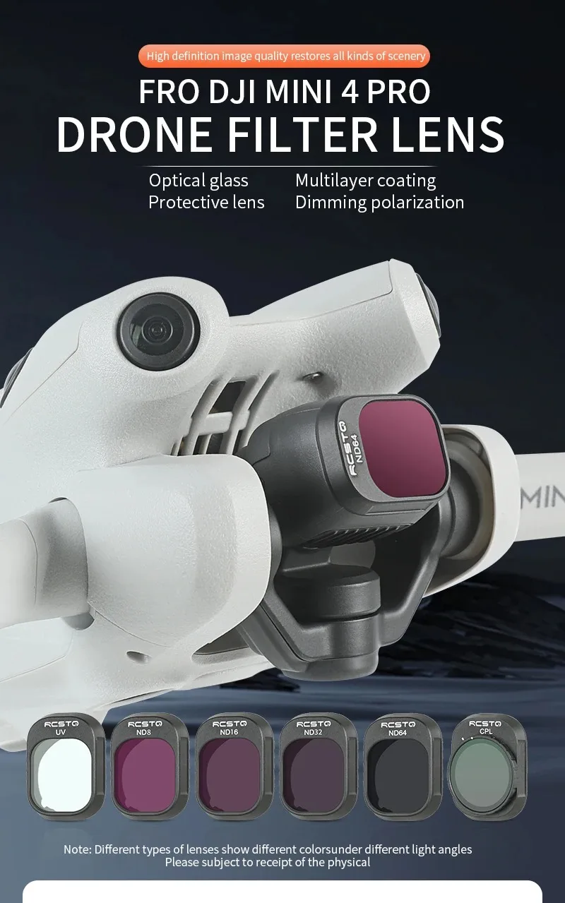 Description Picture 2 of itemRCSTQ Camera Lens Filter For DJI Mini 4 Pro ND Filter Drone Set UV CPL ND8 ND16 ND32 ND64 ND/PL For DJI Mini 4 Pro Accessories