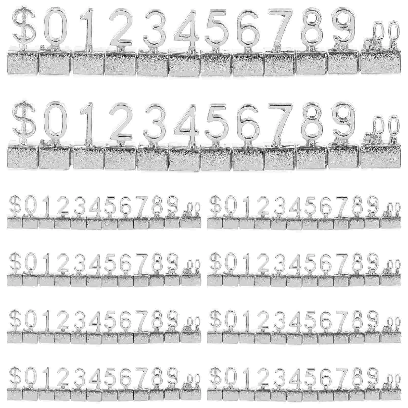 

10 Pcs Metal Price Tag Display Stand Block Letter Pricing Label Shelf Jewlery Arabic The Sign Sale Adjustable Cube
