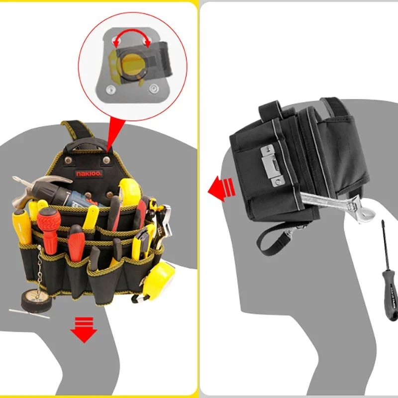Waist Pack Male Tool Bag Organizer Carpenter Tool Belt Professional Pouch Toolbag Fanny Packs for Men Nail Pocket Waist Belt