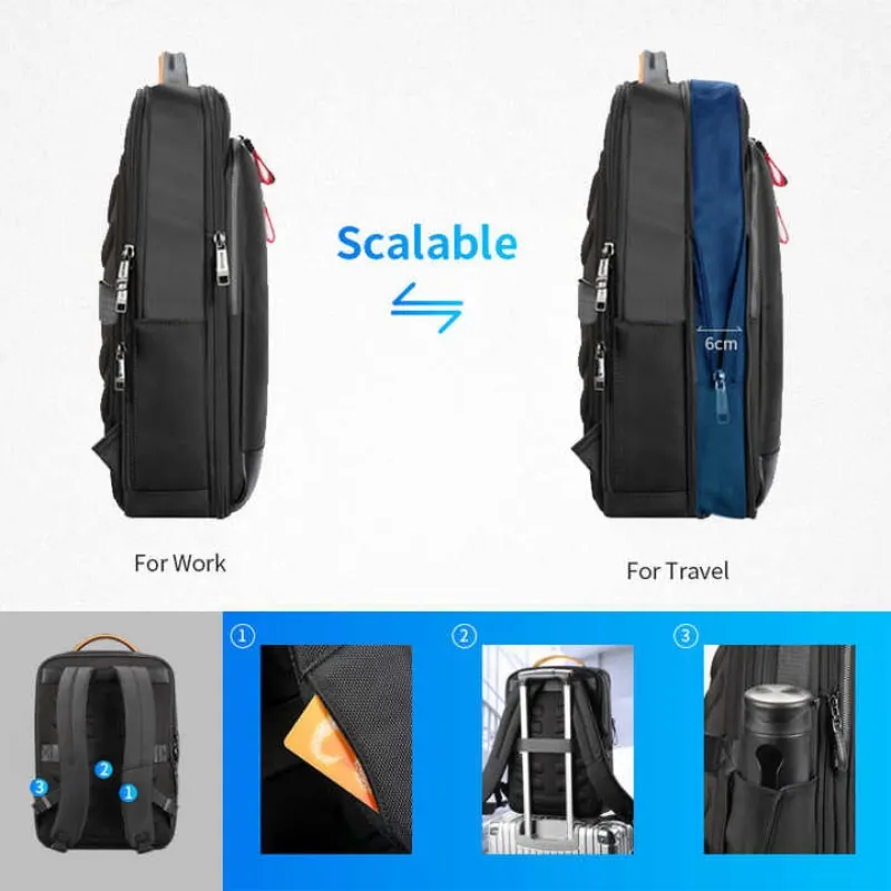 BOPAI  Wholesale Bopai Bsci Expandable Anti Theft Usb Charging Work Office For Men Notebook Smart Travel 15.6 Inch Business Lapt 3