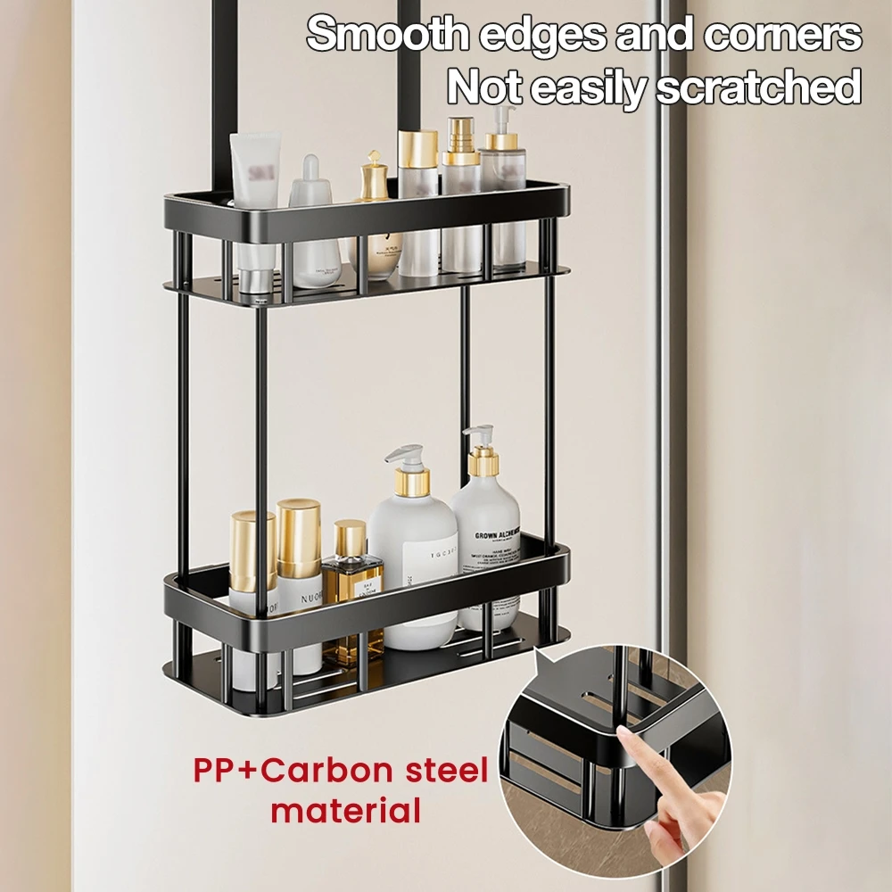 Hanging Toilet Shelf No Drilling Shower Caddy For Bathroom Door Shampoo Holder Bathroom Support Bathroom Accessories 2