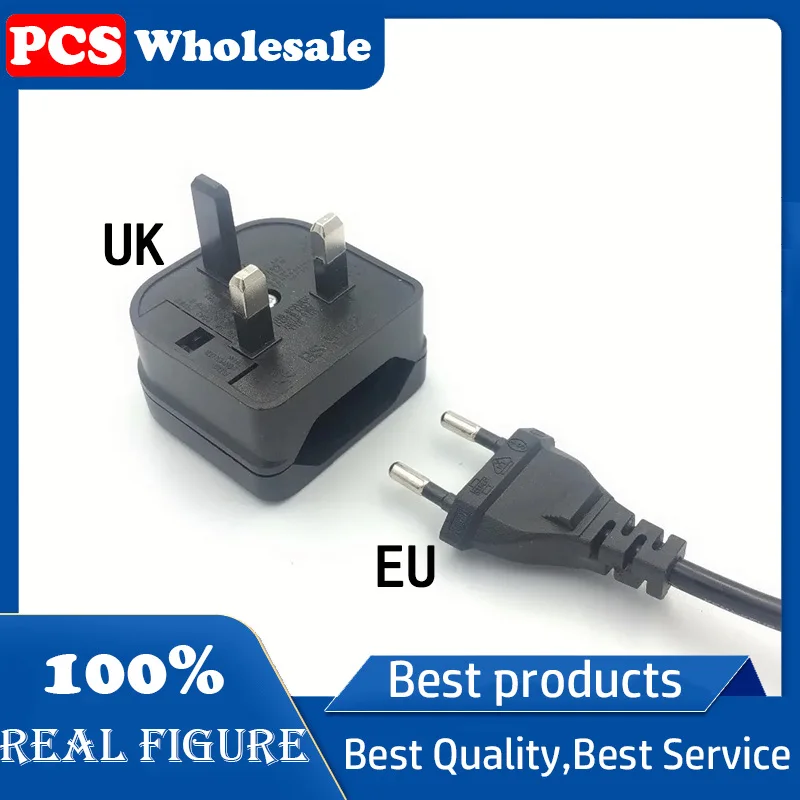 1 Buah Konverter Adaptor Steker Travel Soket Daya 3Pin Eropa Eropa EU 2 Pin Ke Inggris Baru