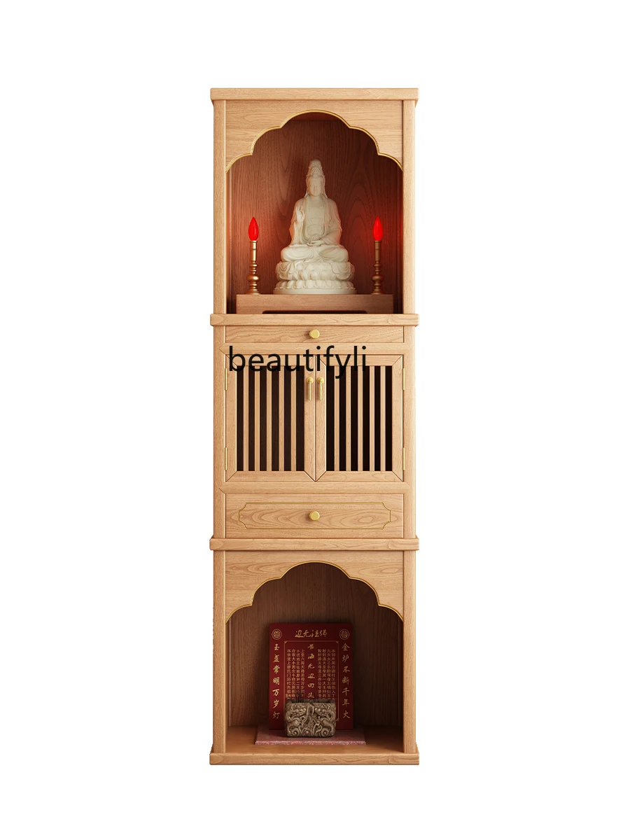 

Chinese Style Cabinet Solid Wood Household Avalokitesvara Buddha Cabinet Buddha Shrine Incense Burner Table Classical Cabinet