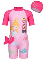 Jurebecia Girls 1-Piece UV Protection Swimwear Kids Cartoon Swimming Costume Child Rush Guard Swimsuit Beach Holiday Swim Wear 5