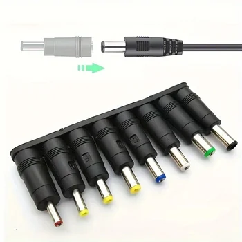 8 peças ac dc 5.5x2.1mm fêmea jack plug adaptador conectores para 6.3 6.0 5.5 4.8 4.0 3.5mm 2.5 2.1 1.7 1.35mm adaptador de alimentação macho 1