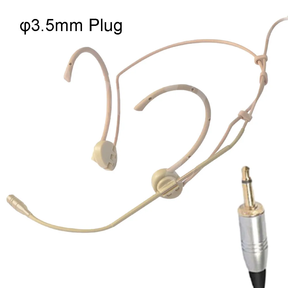 

Practical Microphone Mic Headworn 1.2m Beige Earhook Headse Mic Headworn Microphone For Sennheiser Wireless Beige