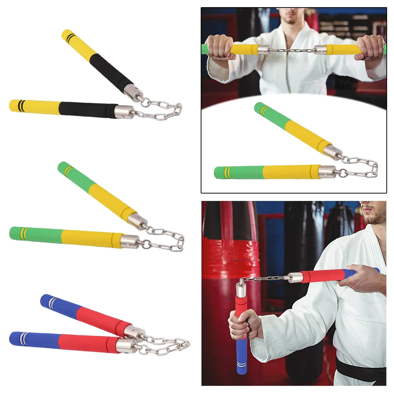 Foam Nunchucks Iron Chain for Kids Adults Toy Chinese Nunchucks Sponge Nunchakus for Children Workout Sports Practicing Wingchun