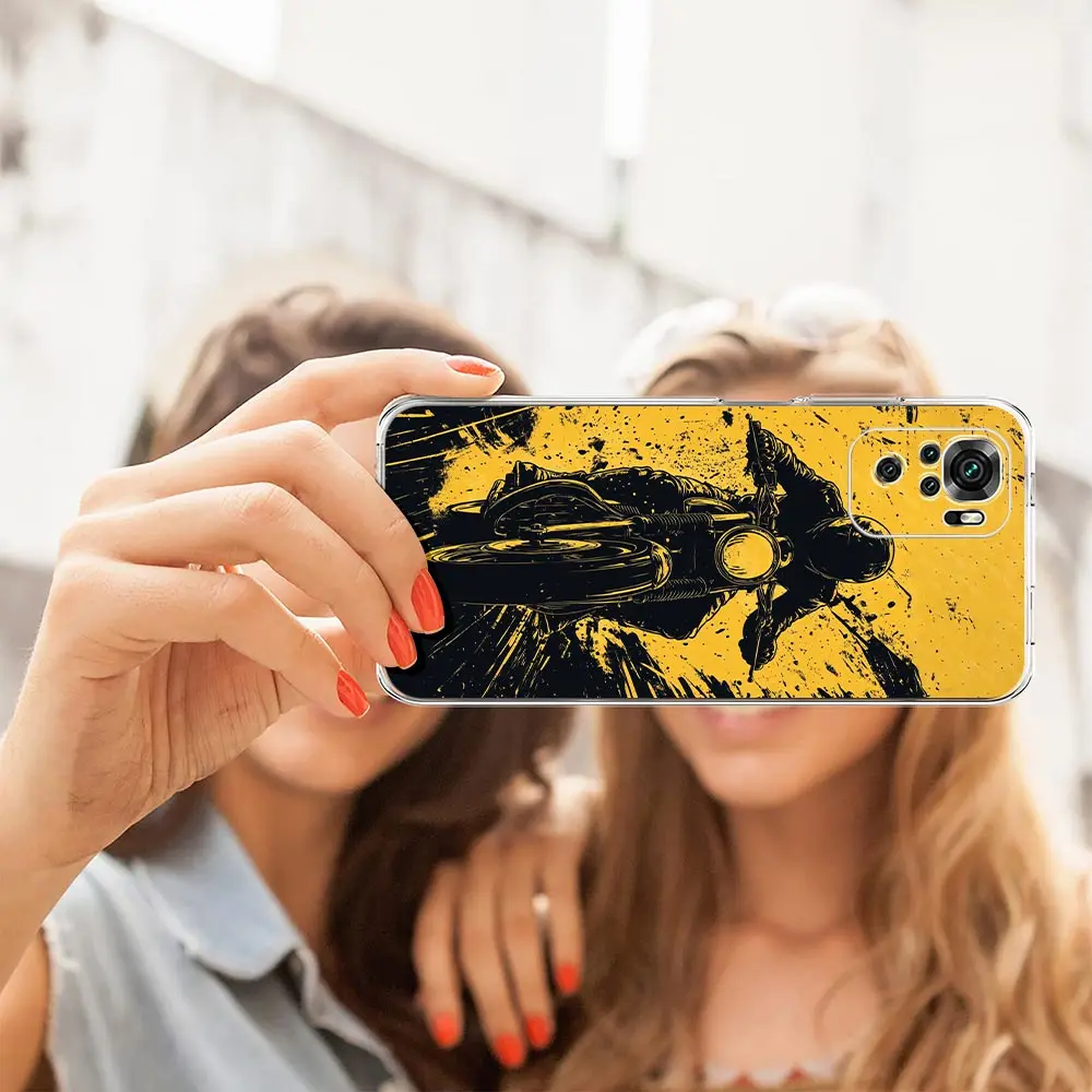 Clear Soft TPU Motorcycle Design Phone Case