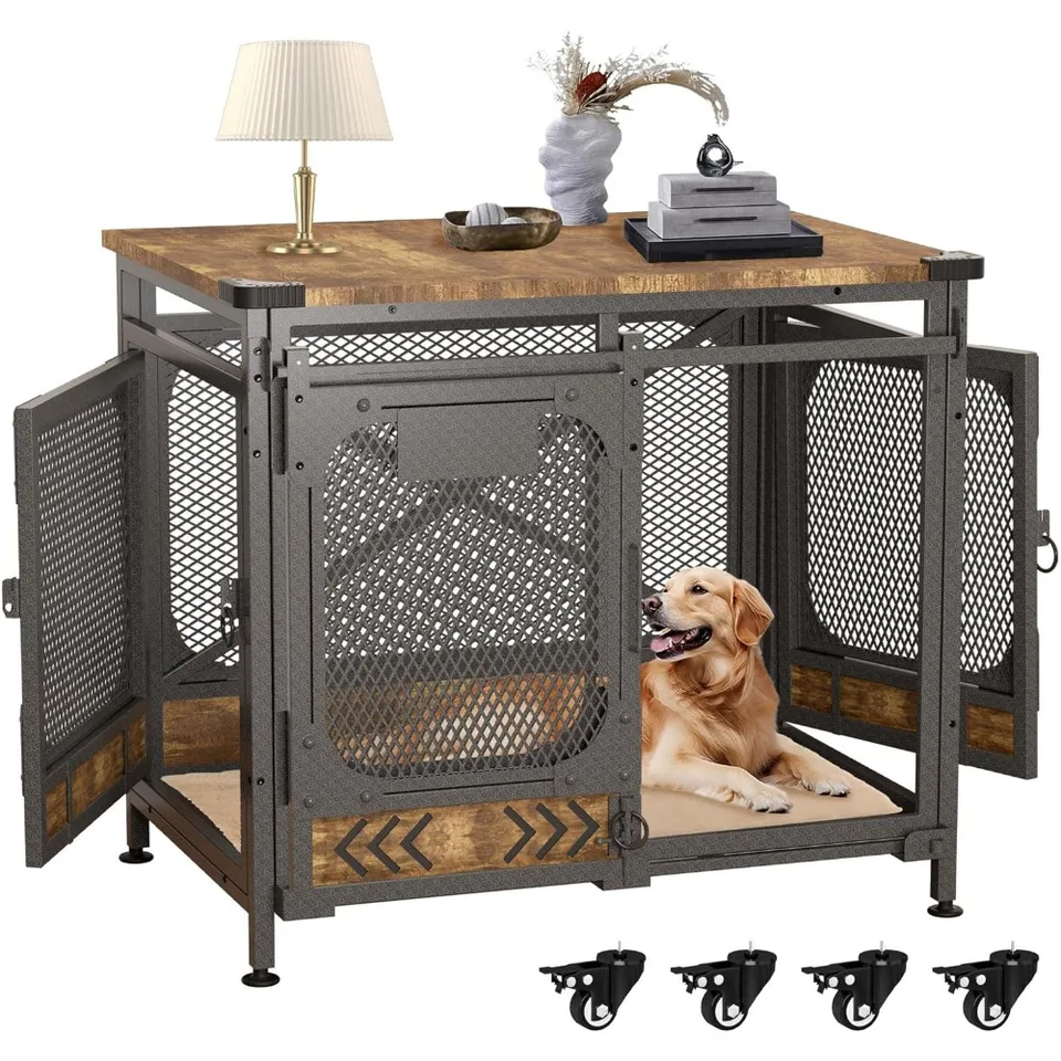 Stylish Indoor Dog Crate and End Table