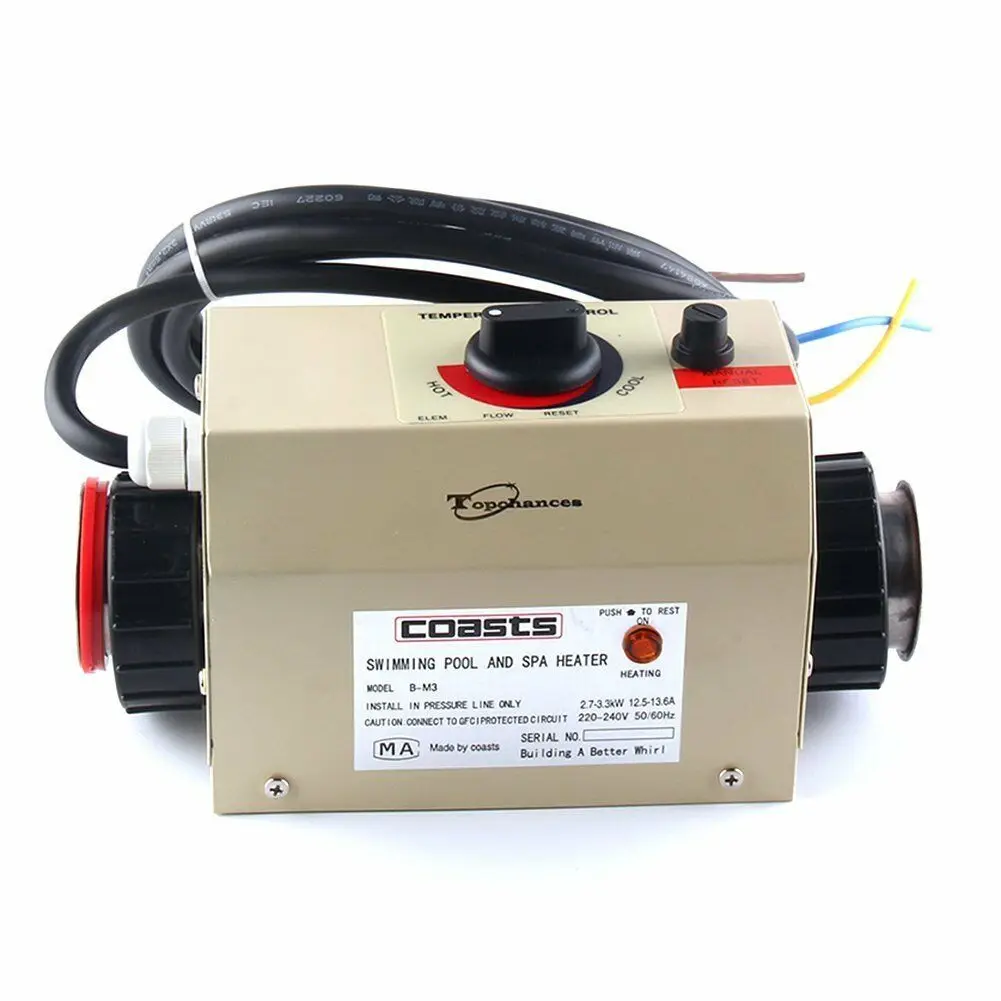 3KW 220V Pool Heater Electric Swimming Pool and SPA Bath Heating Tub Water Heater Thermostat Swimming Pool Accessories 2