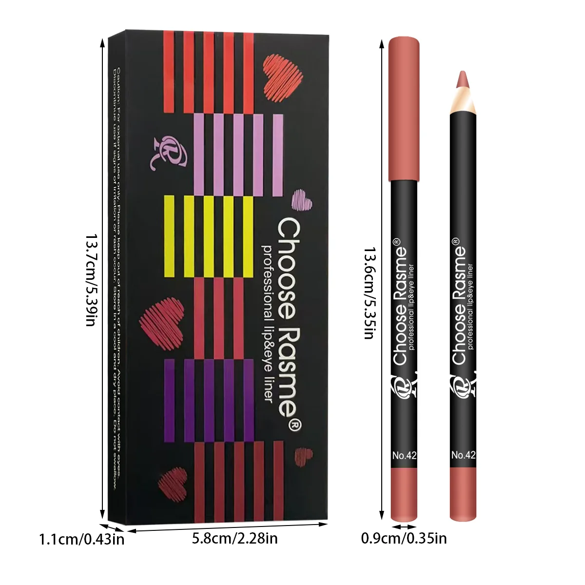 6-color versatile lipliner plump, bright, moist, natural, waterproof, durable and easy to apply lip liner