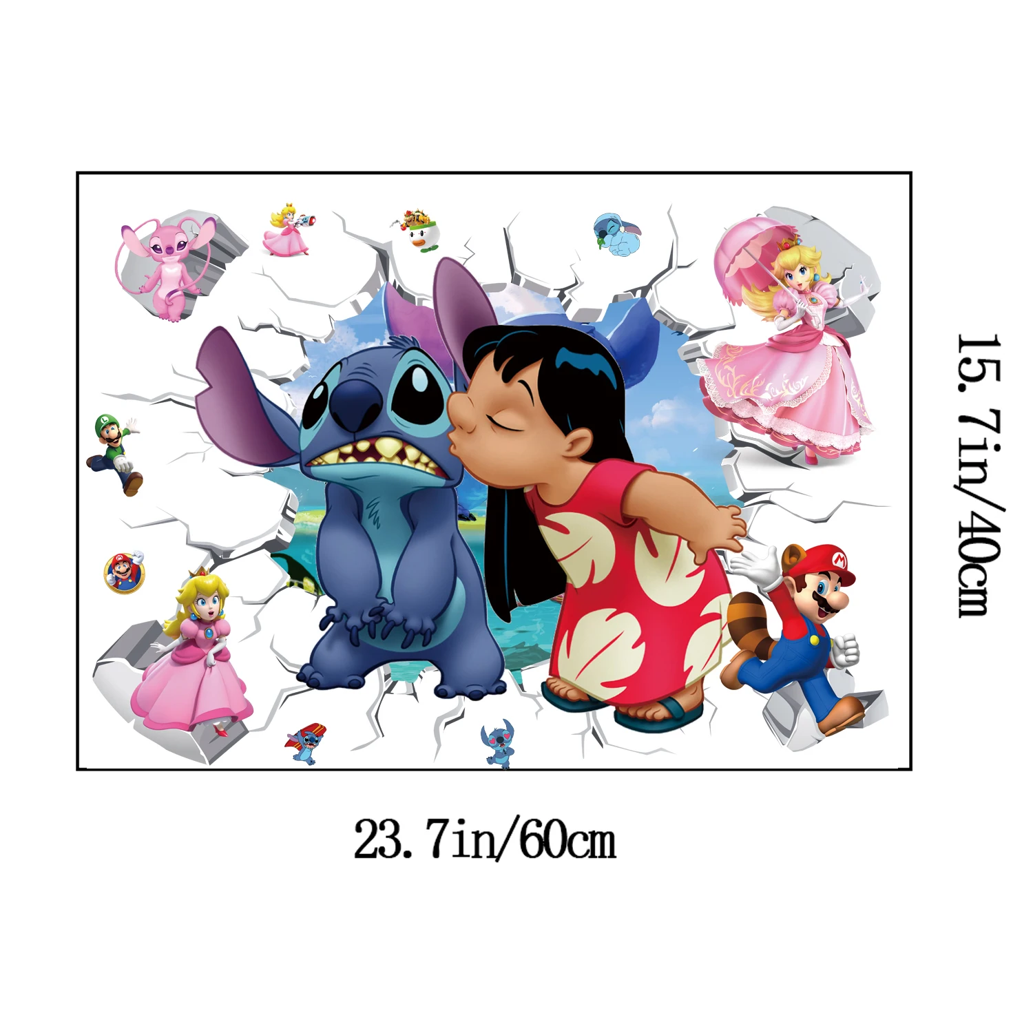MINISO Cartoon Lilo & Stitch Movie Wall Stickers For Kid's Room Kindergarten Living Room Bedroom Wall Decoration Animated Poster