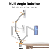 Universal Adjustable Mobile Phone Stand,Desktop Bed Lazy Cantilever Bracket Alloy Aluminum Phone Holder Support for Iphone