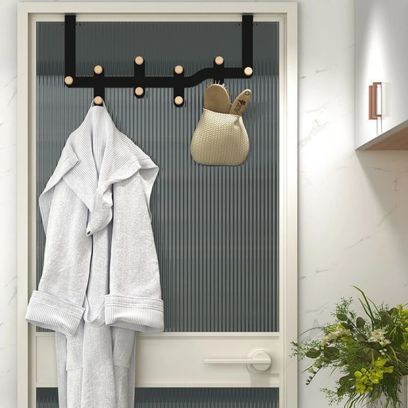 Wooden Hooks Over The Door Hooks Home Bathroom Organizer Rack Clothes Coat Towel Hanger Hook Behind The Door Kitchen Accessories