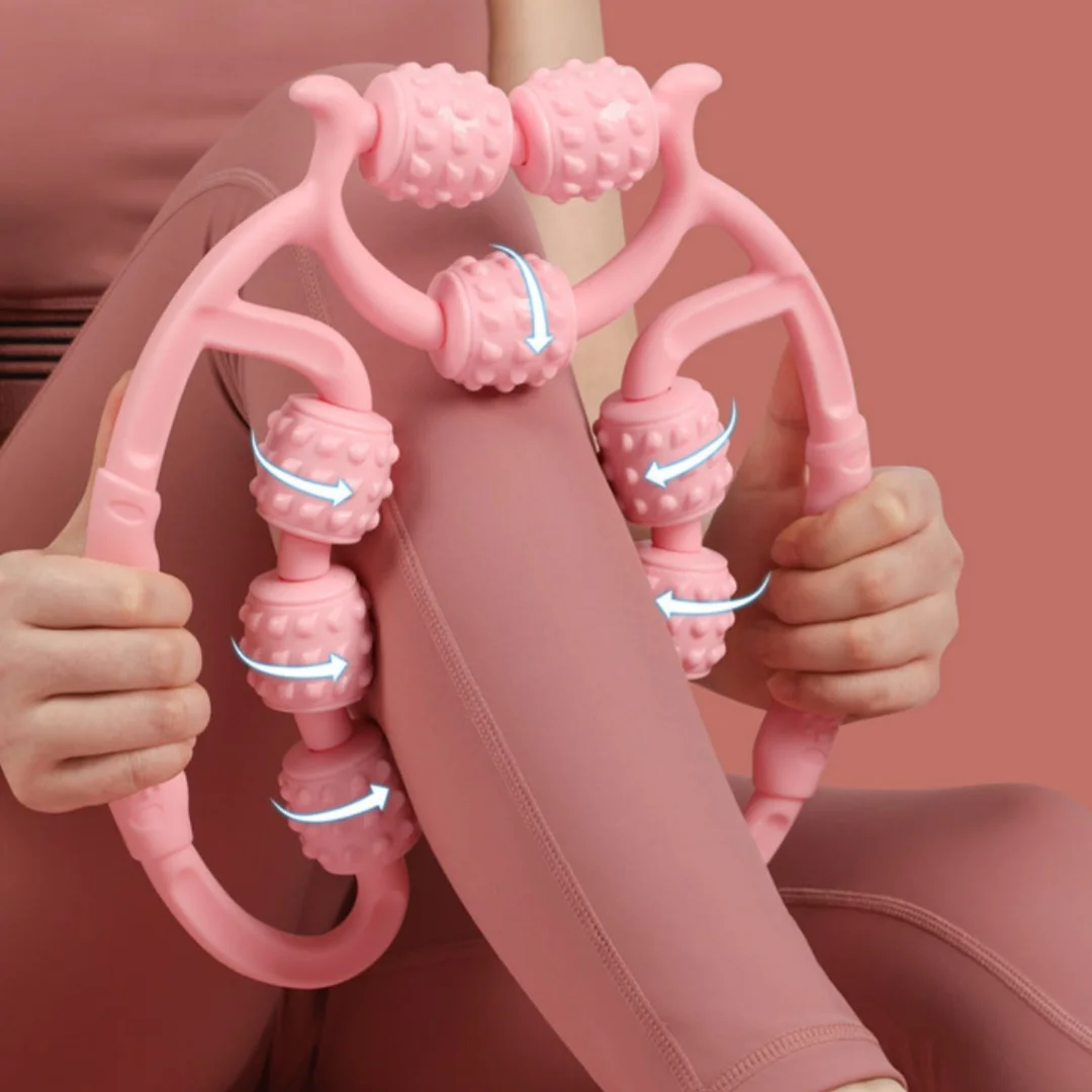 종아리 근육 이완을 위한 9륜 다리 마사지 롤러, 다리 미용 기기, 마사지 슬리밍 다리 링형 다리 클램프, 스포츠 피트니스 다리 미용 클램프
