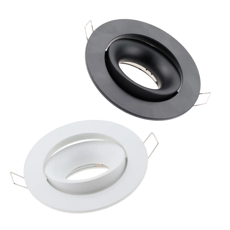 

Black/White Zinc Alloy Frame Fixtures Gu10 Mr16 Halogen Bulb Led Ceiling Spot Lights Holder Round Square GU10 Downlight Frame