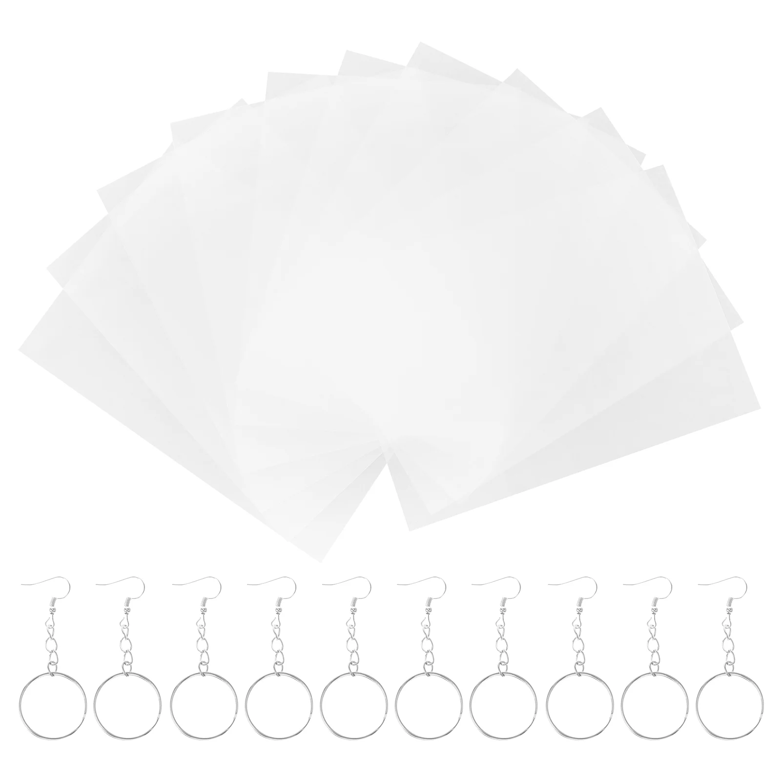 

15 Sheets Shrink Plastic Foil Hand-painted Carving Blocks DIY Ear Hook Materials Film