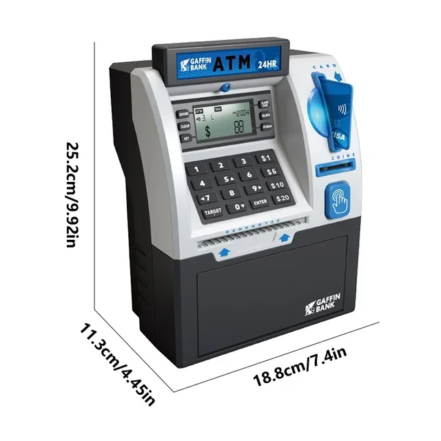 Bank Atm Automatic Deposit Teller Machine Toy Smart Password Swipe Card Saving Box Children Electronic Piggy Bank Kids Gift 5