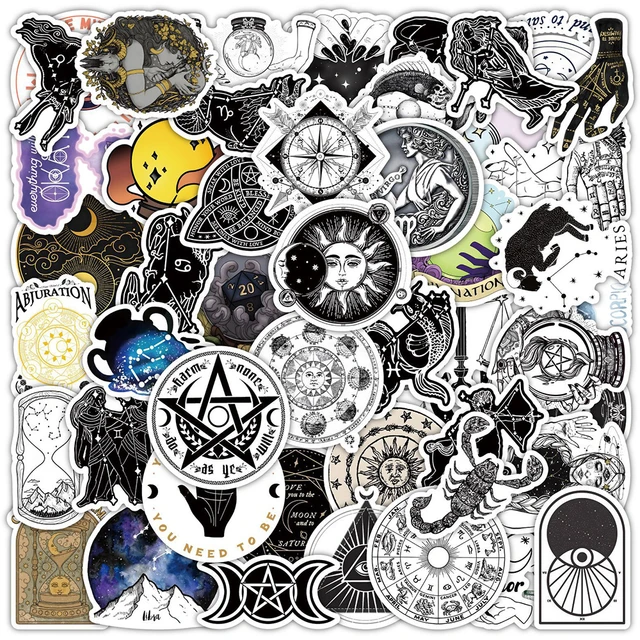 200pcs Aesthetic Stickers for Journaling - Vintage Scrapbook Stickers  Journaling Supplies Space Moon Stickers Scrapbooking Supplies Paper for  Witch