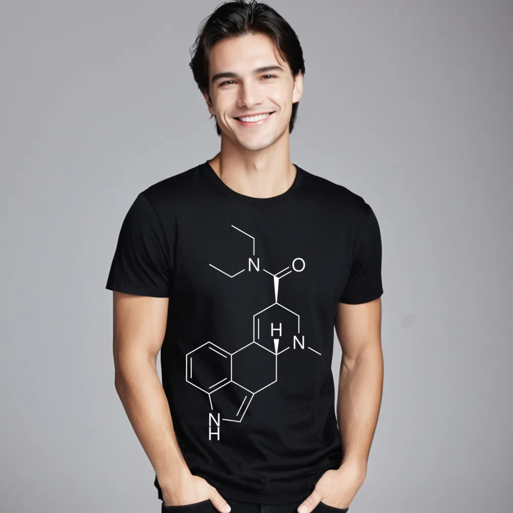 LSD Molecule T-Shirt__20406 Funny T-Shirt Grandpa 100% Cotton Father Day Tops & Tees Tee Shirts Short Sleeve Classic Crew Neck LSD Molecule T-Shirt__20406