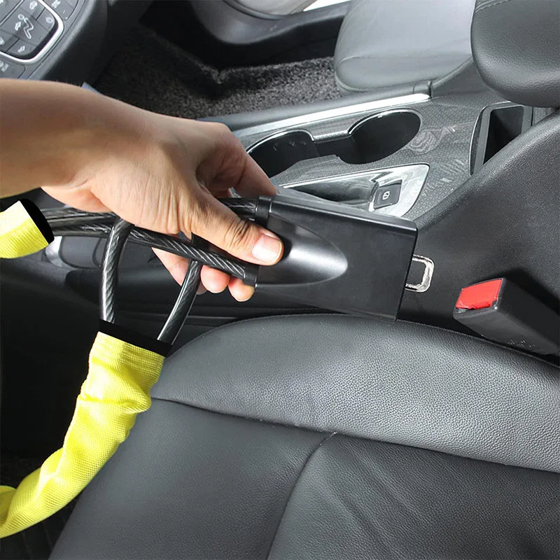 Car Steering Wheel Lock Seat Belt Lock Security Anti-Theft Handbag Interior Keep Safe Accessories 3 Colour Choose Fit Most Cars