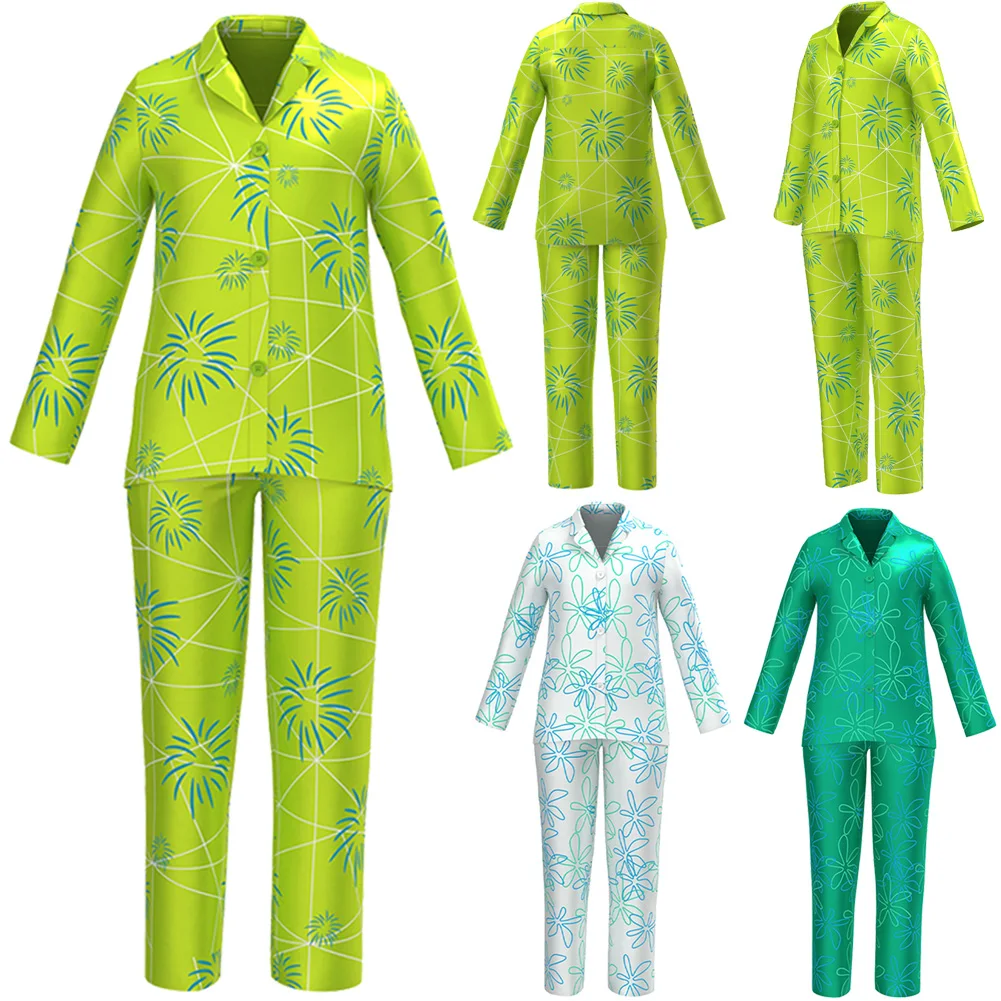 

Child Boy Girl Joy Disgust Cosplay Summer Ice Silk Pajamas Homewear 2024 Movie Insides Brain Team Costume Disguise Kids Outfit